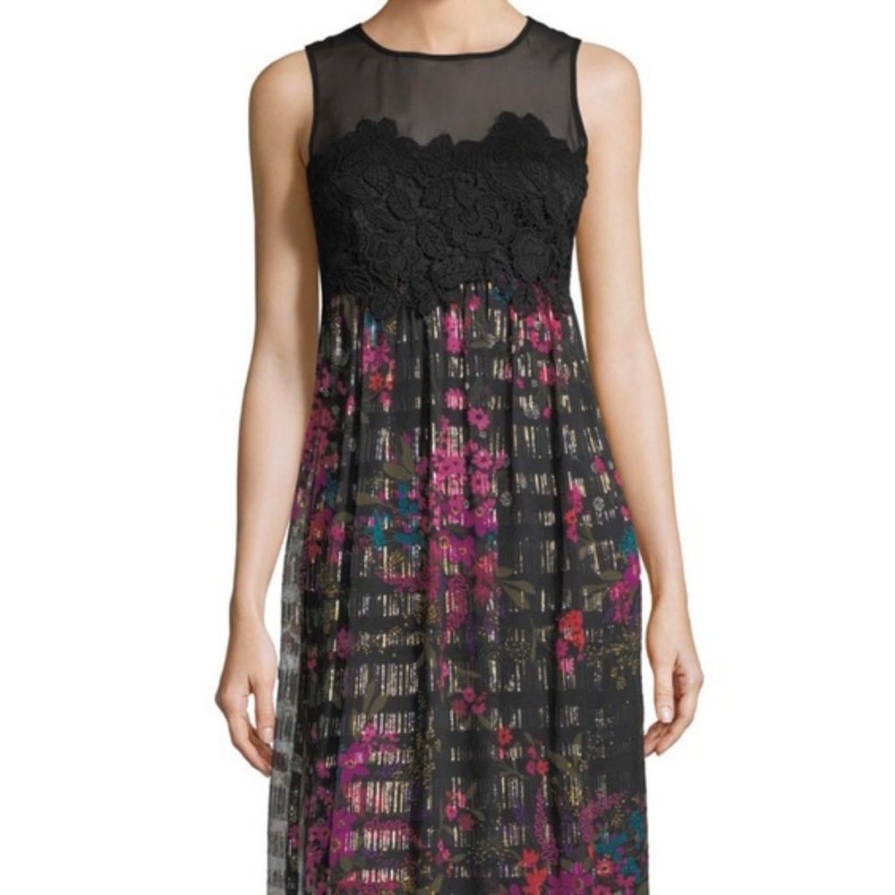 Trina Turk black/floral Bretton dress (NWT)